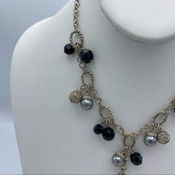 NEW Premier Designs Arabella Silver Plated Beaded Lariat Looking Ornate Necklace - Picture 9 of 15